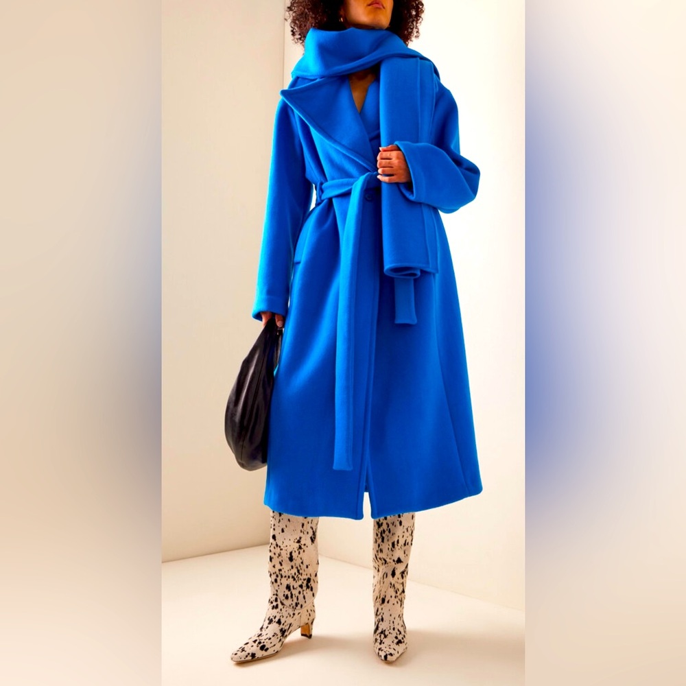 STAUD CARVER COAT IN BLUE SIZE LARGE